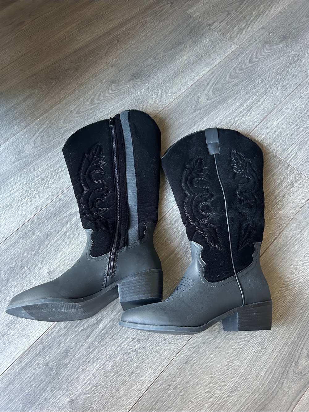 torrid Black Velvet Western Heeled Boots